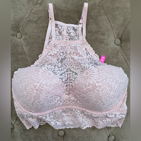 NWT Victoria’s Secret Pink high neck lace bralette - Picture 2 of 4